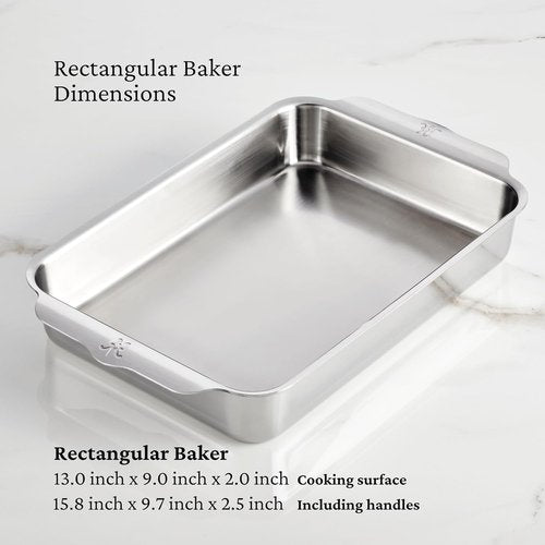 Hestan Provisions OvenBond | 9" x 13" Tri-Ply Rectangular Stainless Steel Baking Pan