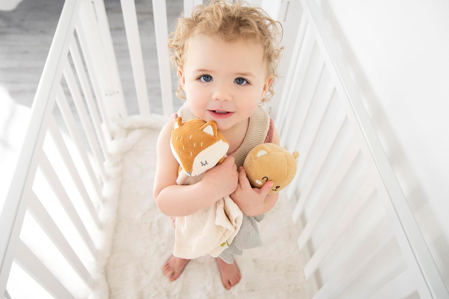 Pearhead Fox Baby Lovey - Organic Cotton Muslin Security Blanket | Soft & Breathable Snuggle Toy for Newborns, 0+ Months