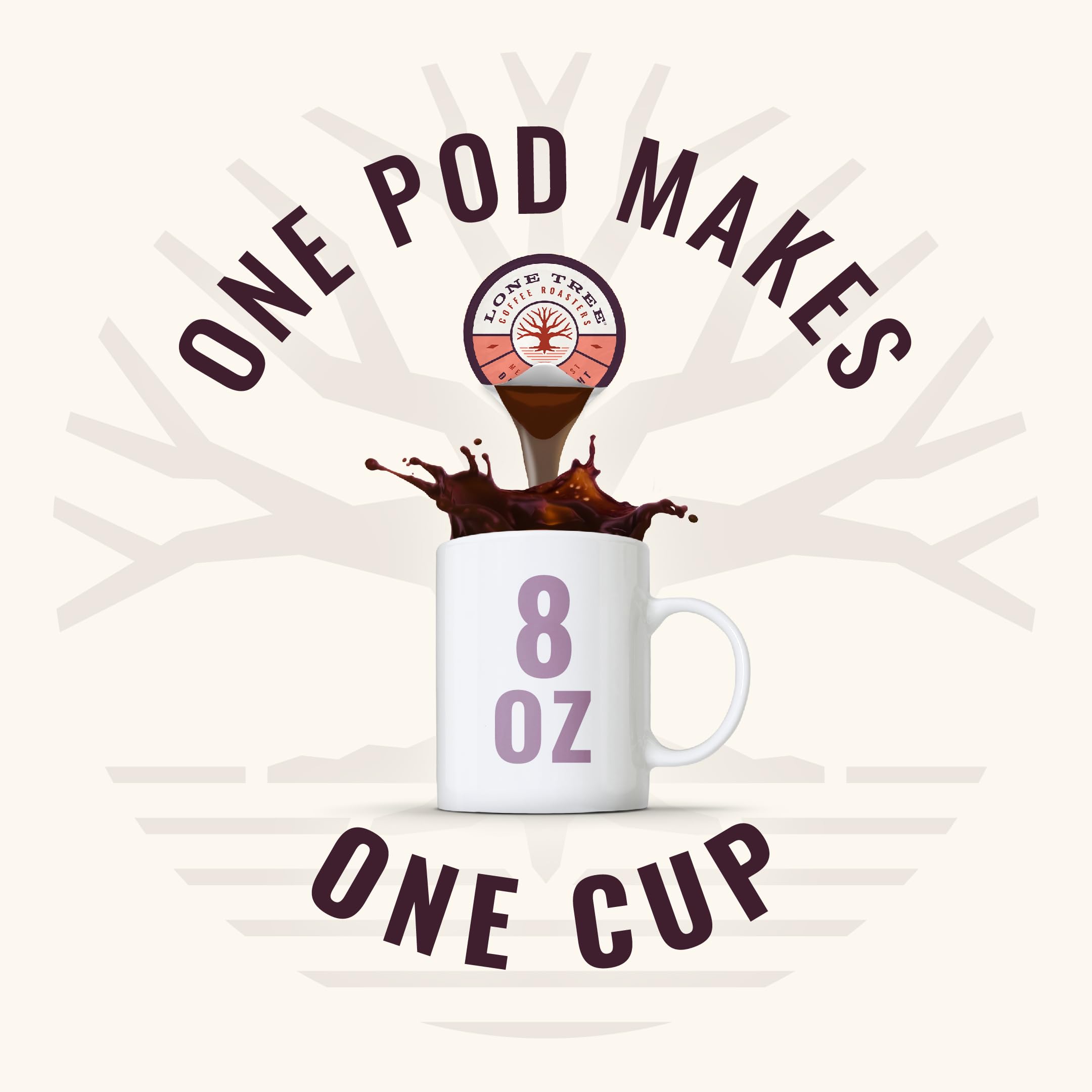 Lone Tree Single-Serve Coffee Pods – Premium 100% Arabica Liquid Concentrate – Daily Delight Medium Roast – 48 Pods – Ready Hot or Iced