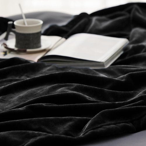 Bedsure GentleSoft Fleece Bed Blanket - Oversized Cozy Microfiber in Black, 120x120 Inches for Ultimate Comfort