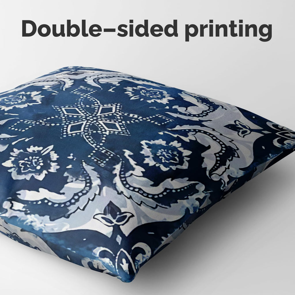 M-Qizi Blue Throw Pillows Covers for Couch, Decorative Pillow Covers 18x18 Set of 4, Blue and White Pillow Covers, Chinoiserie Pillow Cover, Chinoiserie Décor