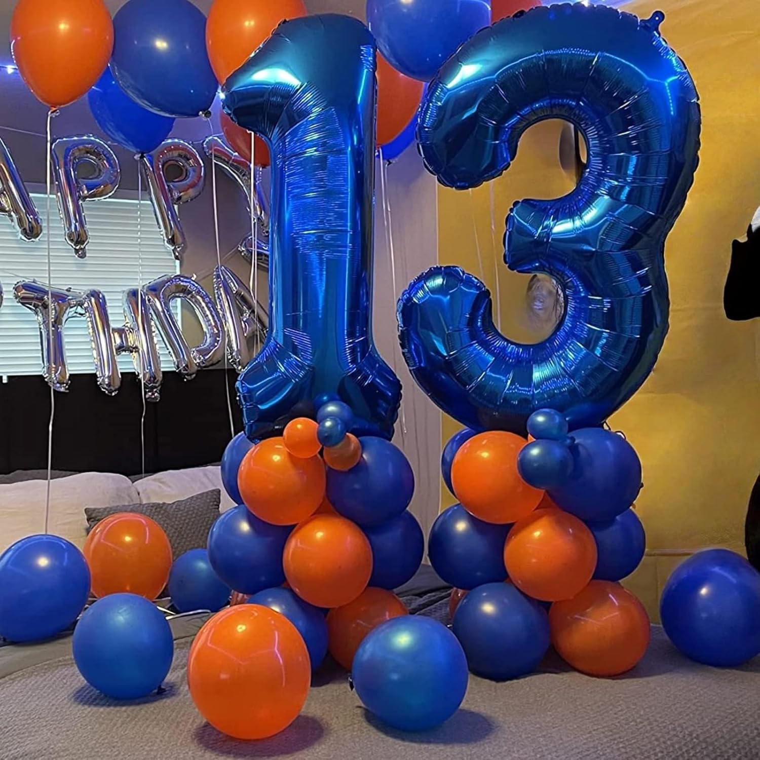 Number 1 Balloons by [Brand Name] - 40 In Navy Blue Foil Helium Balloons for 1st & 10th Birthday Celebrations