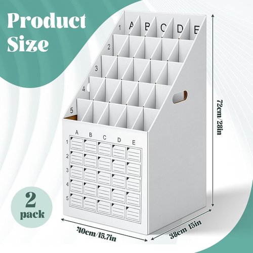 Menkxi Roll File Holder - 25 Slot Vertical Blueprint Storage Organizer | Corrugated Cardboard Design