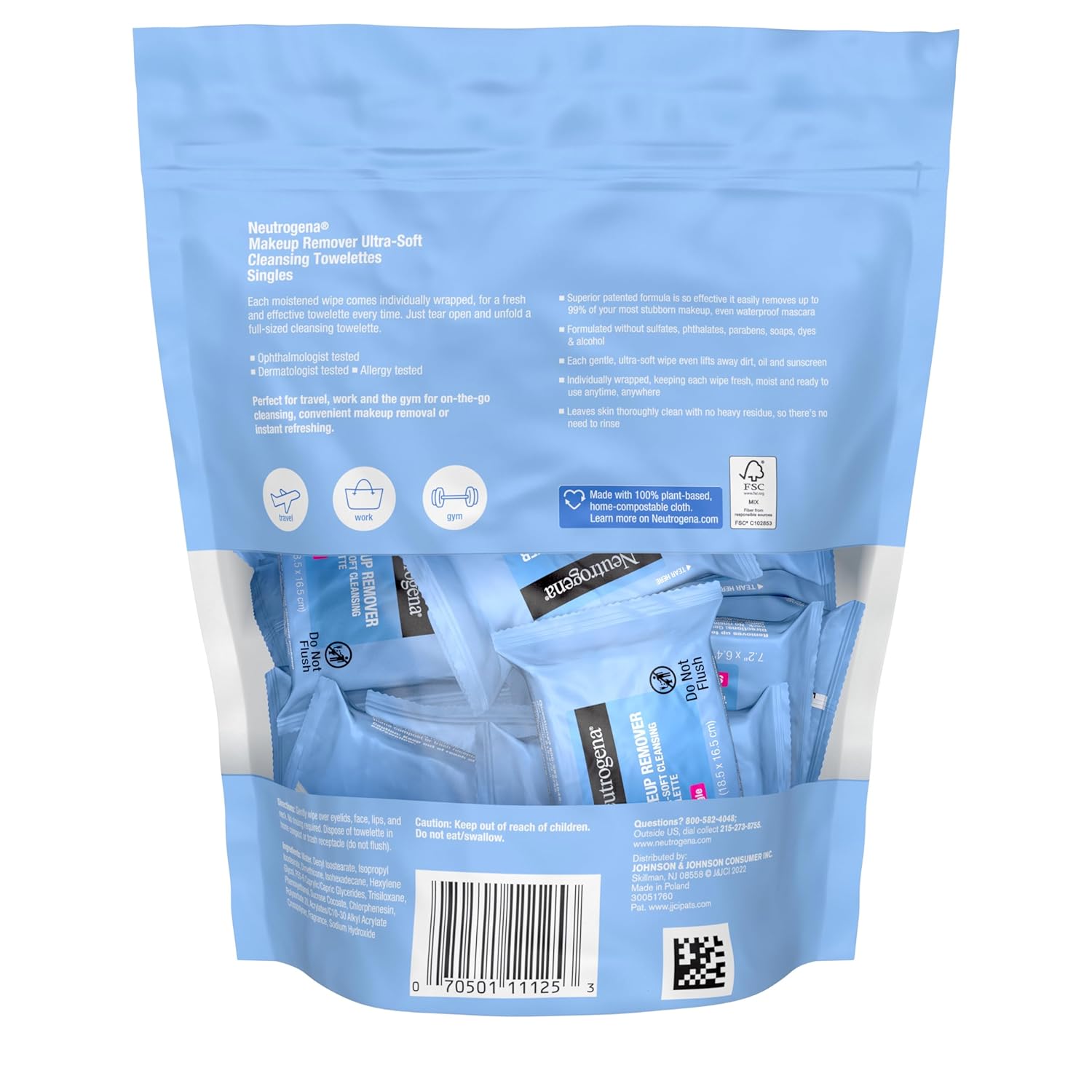 Neutrogena Makeup Remover Wipes - Alcohol-Free Daily Cleansing Towelettes | 20 Count