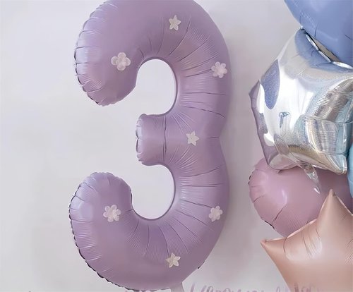 Lilac | 40-Inch Number 3 Balloon - Lavender Birthday Decorations for Kids & Women’s Parties