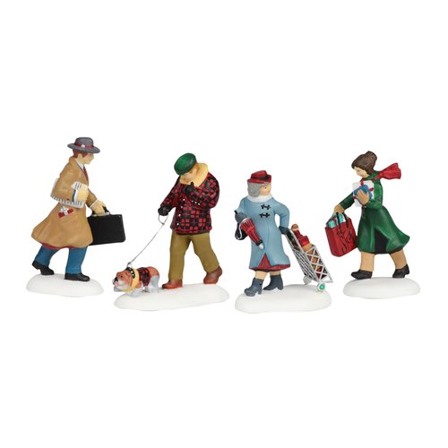 Department 56 Christmas in The City Village Accessories Busy Sidewalks Figurine Set, 2.5 Inch, Multicolor