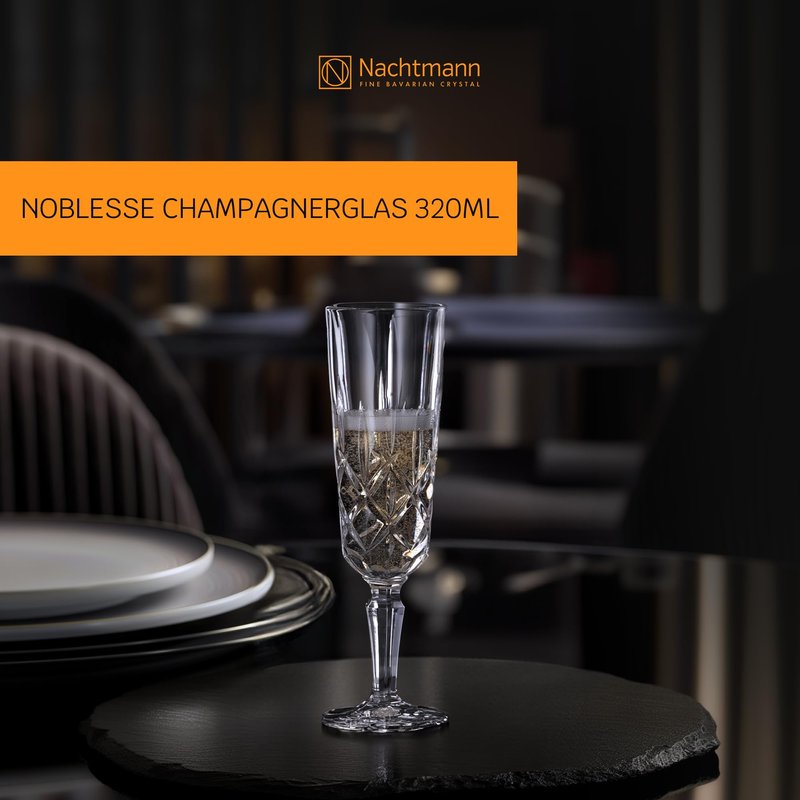 Nachtmann Spiegelau Noblesse Z109580 Champagne Glasses Set of 4 Glass Capacity Approx. ml Transparent
