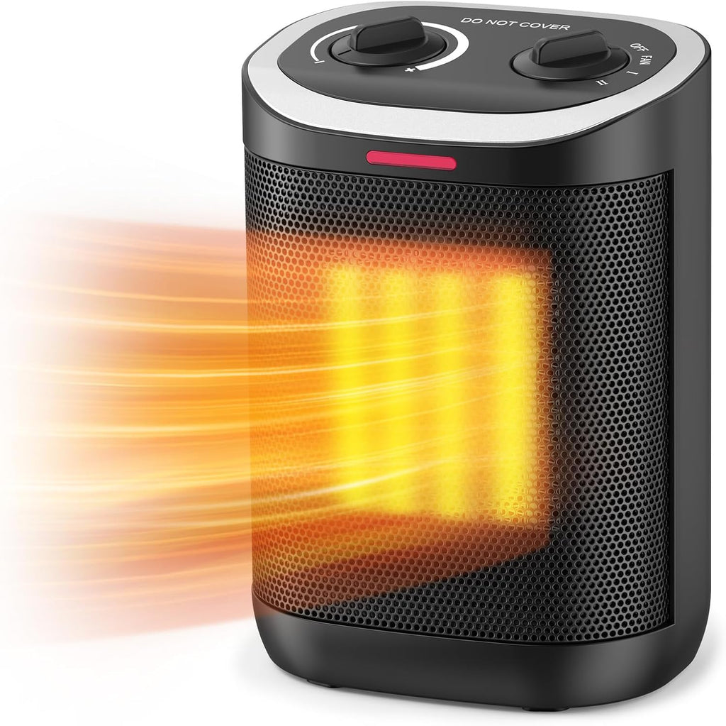 Skiennix 1500W Portable Ceramic Space Heater - Safe, Compact Design with Thermostat for Home & Office Use