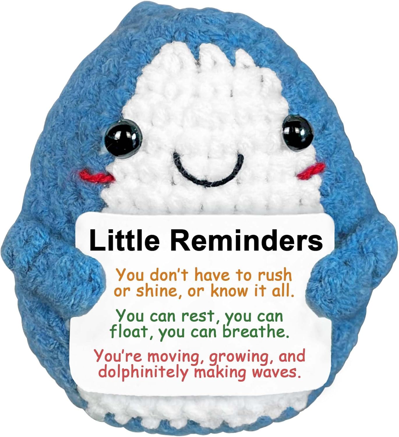 Positive Animals Dolphin Crochet Gifts - Inspirational Dolphin Desk Decor for Marine Biology Lovers | Perfect Motivational Gift for All