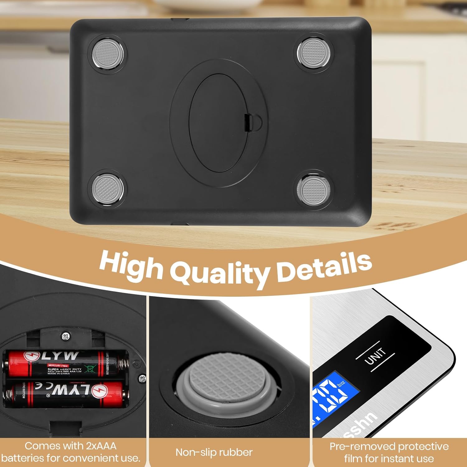 Stainless Steel Food Scale by [Brand Name] - 11lb Capacity, 0.05oz Precision, LCD Display for Cooking & Baking