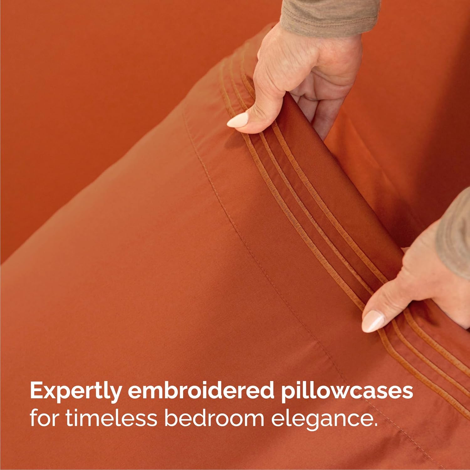 Queen Size 4-Piece Sheet Set - Comfy Cooling Bed Sheets - Luxury Hotel Quality | Deep Pockets, Soft, Wrinkle-Free - Oeko-Tex Certified - Terracotta
