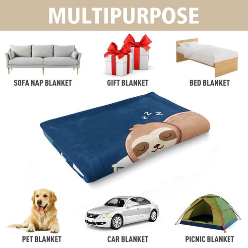 Leebbsin Funny Gifts for Husband, Husband Birthday Gift, Husbands is Charging Sloth Blanket, Anniversary Wedding Gifts for Husbands from Wife, Gift for Him Christmas 60" x 50"