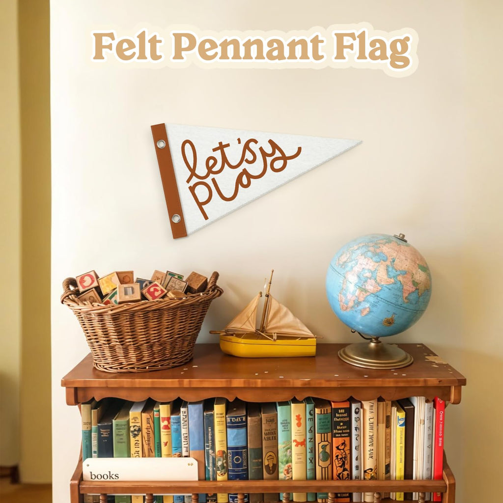 MOFUYU Classroom Door Nursery Decor Pennant Banners Flags,Playroom Sign Decor,Kids Room Felt Banner Wall Art Decor for Playroom，Homeschool，Toddler Boys Girls Room，Nursery 7.4x14 Inch