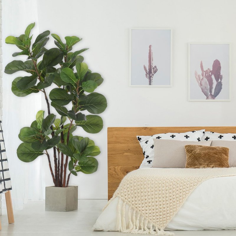 GAOMON Artificial Fiddle Leaf Fig Tree, 4 Ft Faux Ficus Lyrata Tree with 72 Leaves in Pot, Fake Green Plant for Indoor Outdoor Home Office Living Room Bedroom Decor