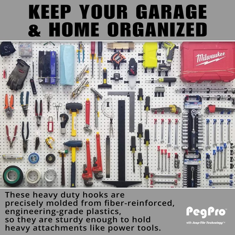Greenleaf Industries PegPro® J, 1" & 2" Kit for Standard “Wood Fiber” pegboard – Durable Plastic Pegboard Hooks - for Garage, Kitchen, Craft Room, and More (J, 1" & 2" Hook - 72 Pack, Confetti Mix)