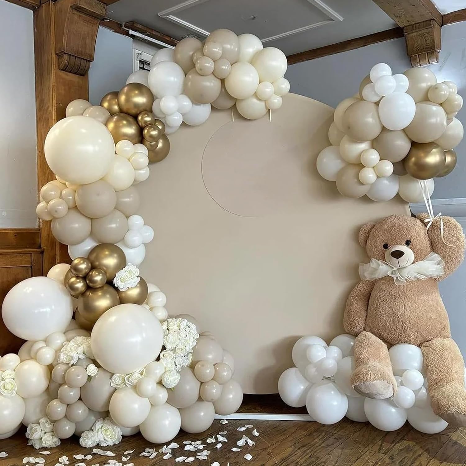 Voircoloria 105pcs Ivory Balloons - 12 Inch Latex Balloons for Birthday, Baby Shower & Weddings