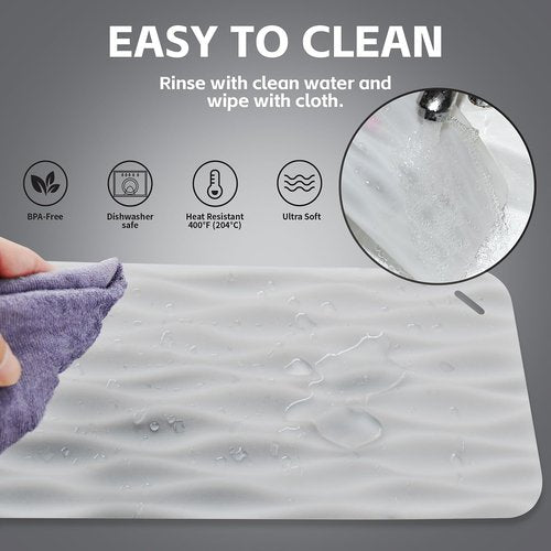 4 Pack Clear Silicone Kitchen Sink Protector Mat 12" L x 6" W Suitable for Stainless Steel and Ceramic Sinks Save The Sink Wall from Scratches Reduce The Noise of Dishes Colliding with The Sink Wall