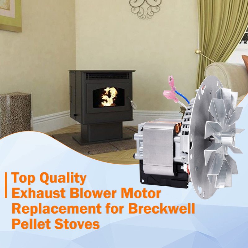 Criditpid Replacement A-E-027 Combustion Blower Motor for Breckwell Pellet Stove P22, P23, P24, P26, P2000, P2700, Big E Models, Exhaust Blower for US Stove 5040 Pellet Stoves.(Without Housing)