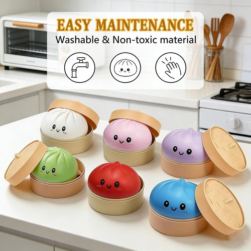 Glitter Dumpling Squishy Mystery Box by [Brand Name] - Surprise Mini Steamer Toy | No Duplicate Glitter Dumplings