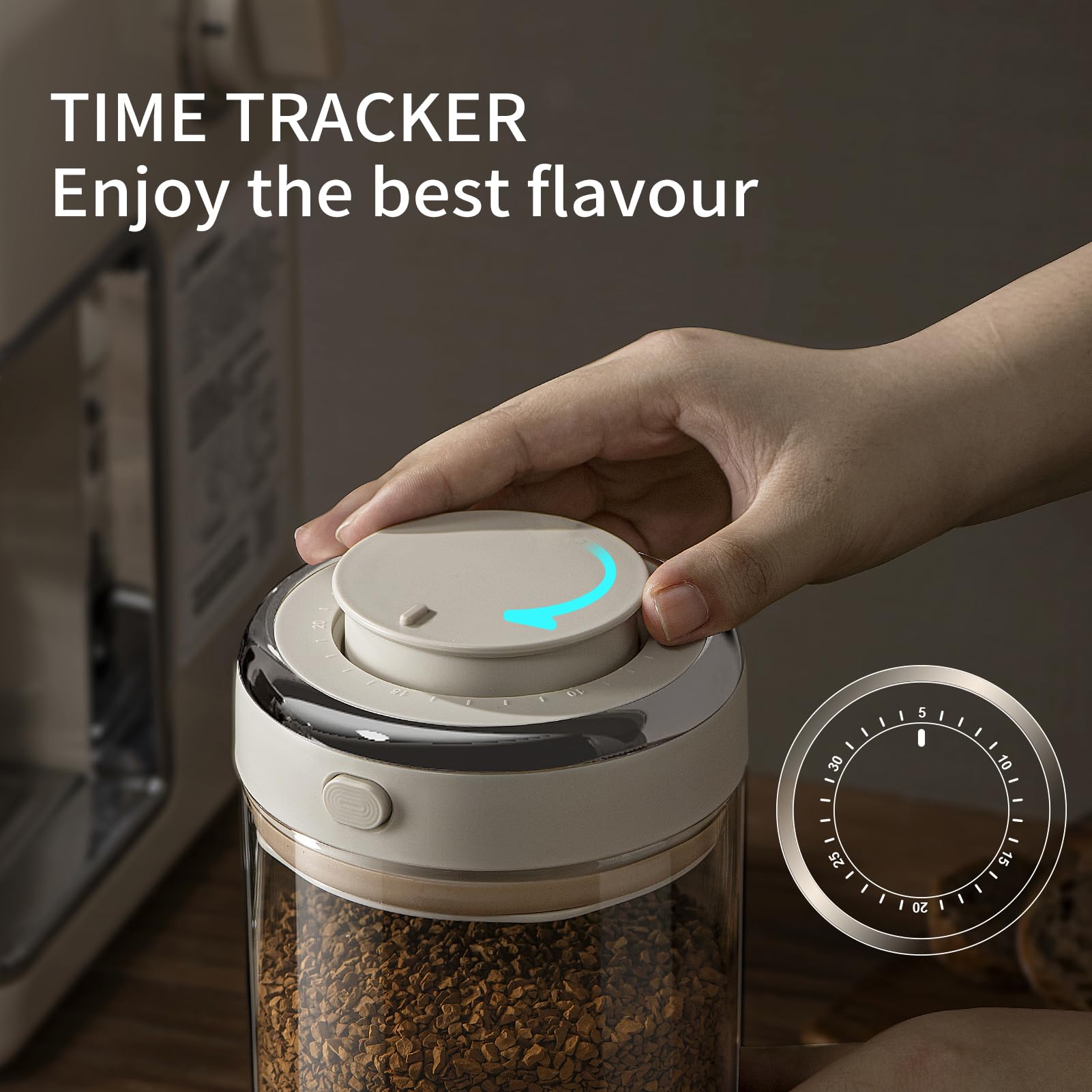 stackbear Coffee Canister with Premium Glass - Airtight Coffee Container with One-Way CO2 Valve and Freshness Tracker, Perfect for Coffee Bean Storage,57oz Large Capacity