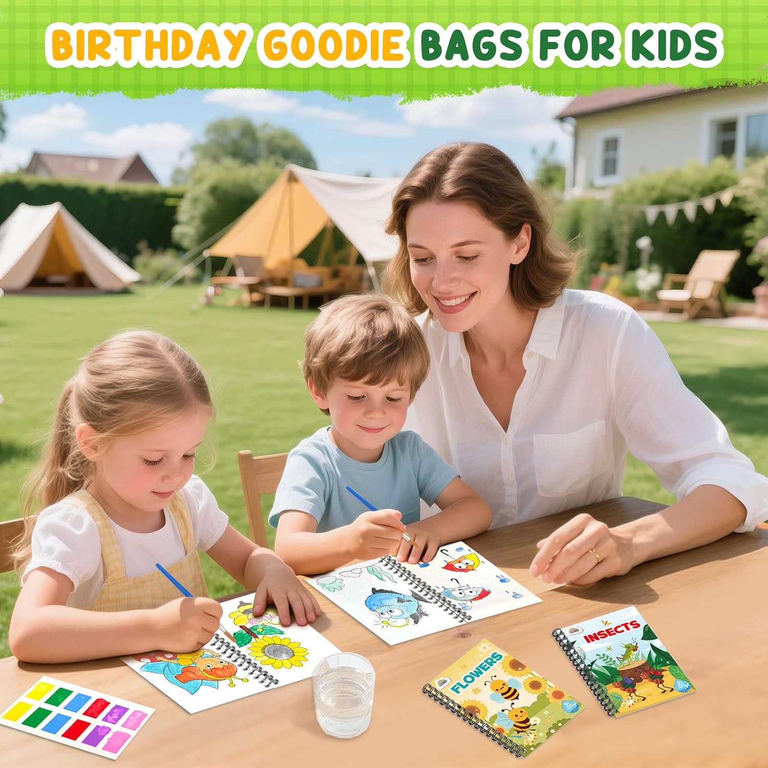 ZMLM 24 Mini Water Coloring Books for Kids - Fun Party Favors & Classroom Prizes (Nature)