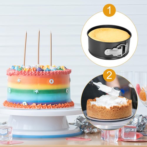 DUIBAOCHUN 4pcs 6 inch springform pan，spring form pan for cheesecake with a detachable bottom，cake molds suitable for baking kitchens（black）