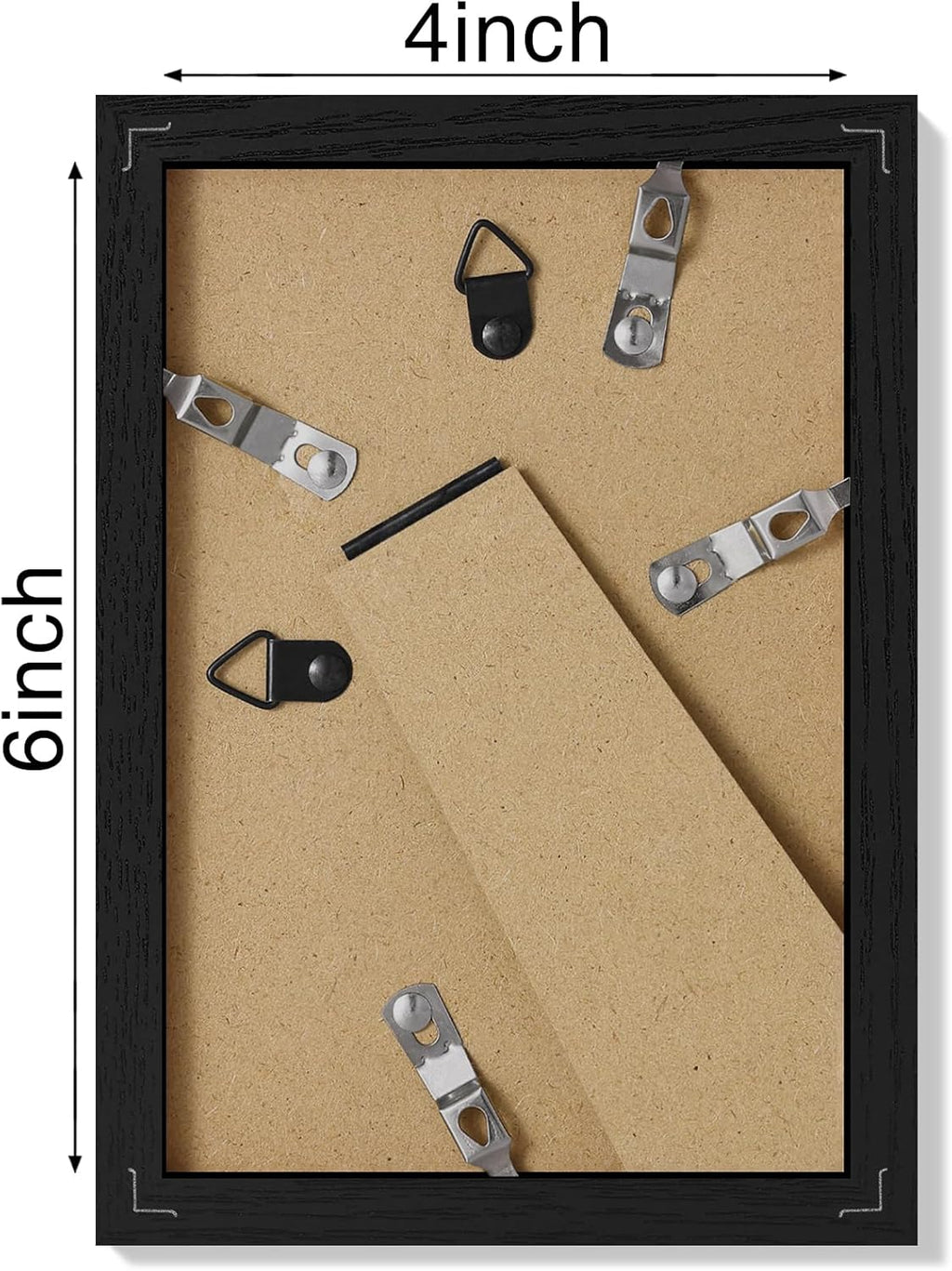 Vittanly Picture Frame Set of 3 - 4x6 & 3.5x5 Display Options | Black Engineered Wood for Wall & Tabletop