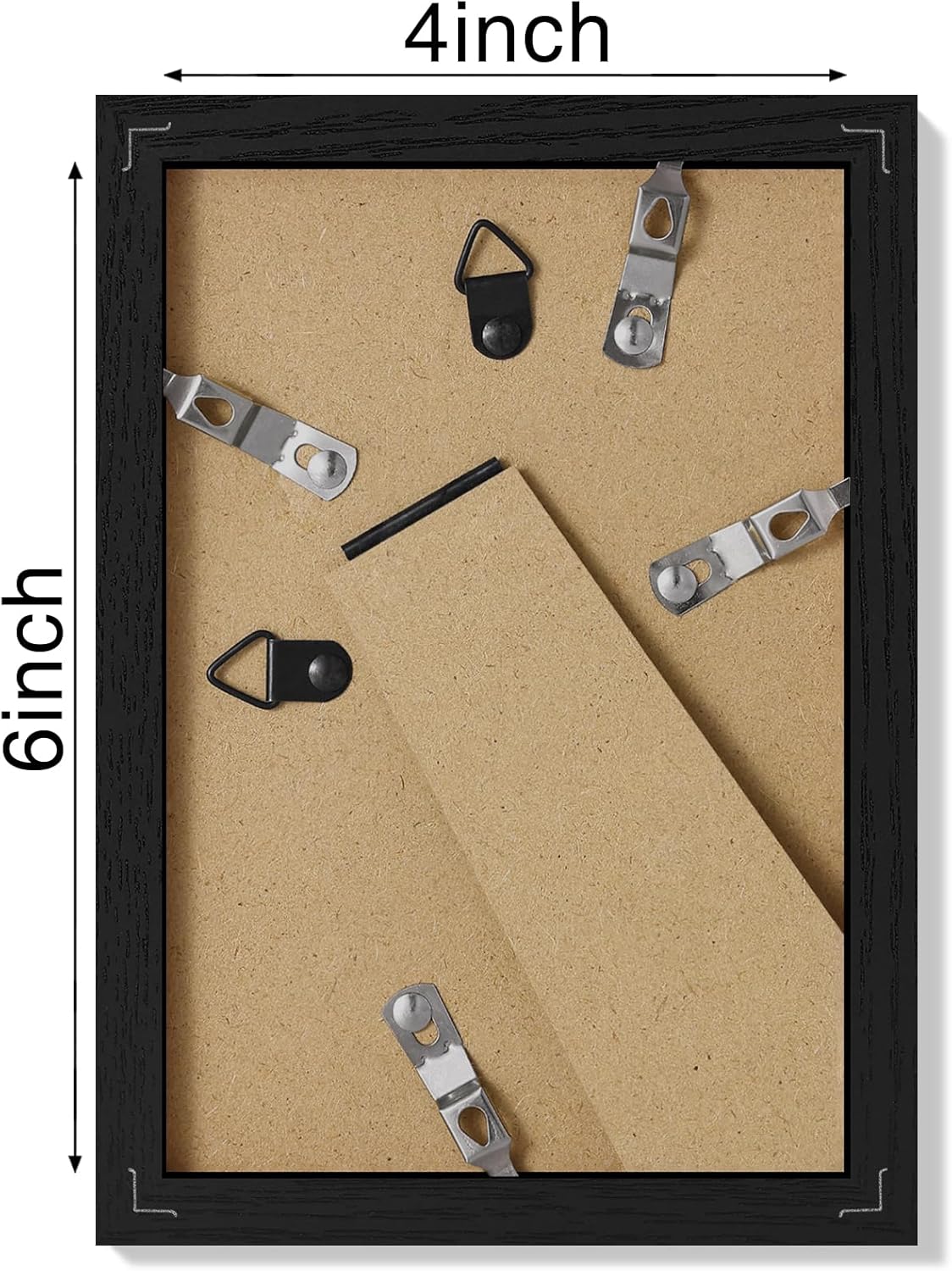 Vittanly Picture Frame Set of 3 - 4x6 & 3.5x5 Display Options | Black Engineered Wood for Wall & Tabletop