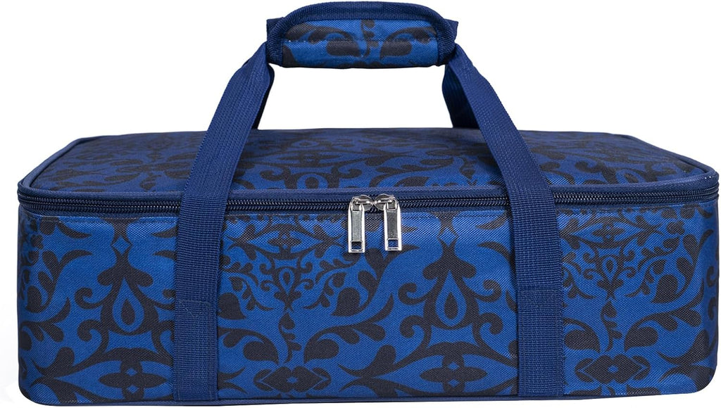 Skiennix Insulated Casserole Carrier Bag - Portable Tote Keeps Food Hot/Cold | Fits 9x13" Dish - Blue/Black
