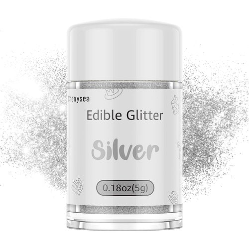 Edible Glitter by Edible Art | Sparkling Food Dust for Cupcakes, Cookies & Drinks - Silver, Kosher Certified