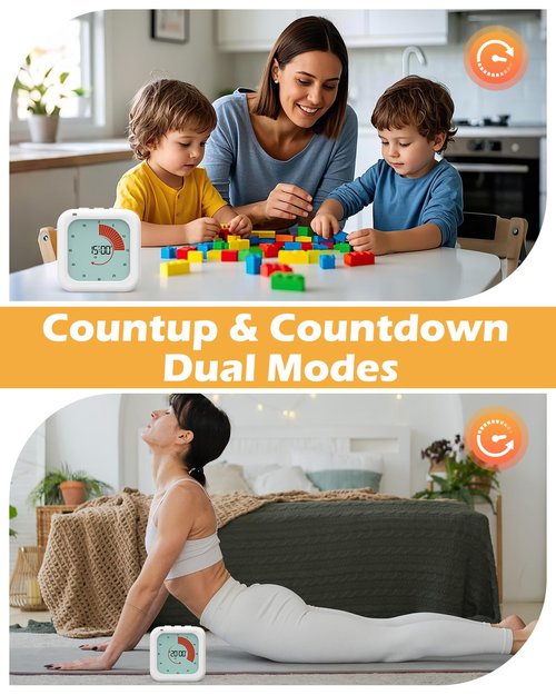 PENTASPI Visual Timer for Kids, 60 Minutes Countdown Kids Timer Visual, Classroom Digital Timer, Teaching Time Management Tool Silent Operation for Homeschool Supplies Study Kids Adults Office Kitchen