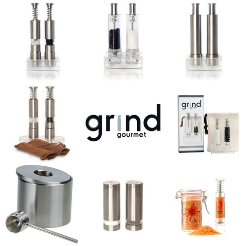 Salt And Pepper Grinder Set or Singles, Grind Gourmet Original Pump & Grind Cooking Gadgets, Spice Grinder, Pepper Mill, Modern Push Button Salt N Pepper Grinders, Buy 1, 2 ..