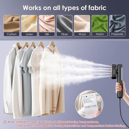 FEPPO Travel Steamer - 2-in-1 Portable Clothes Iron & Steamer | Fast Heat Up, 1100W Power, Dual Voltage