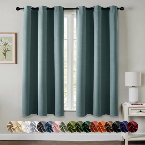 MIULEE Dusty Blue Blackout Curtains - Thermal Insulated Room Darkening Drapes | 40 x 54 Inches, 2 Panels
