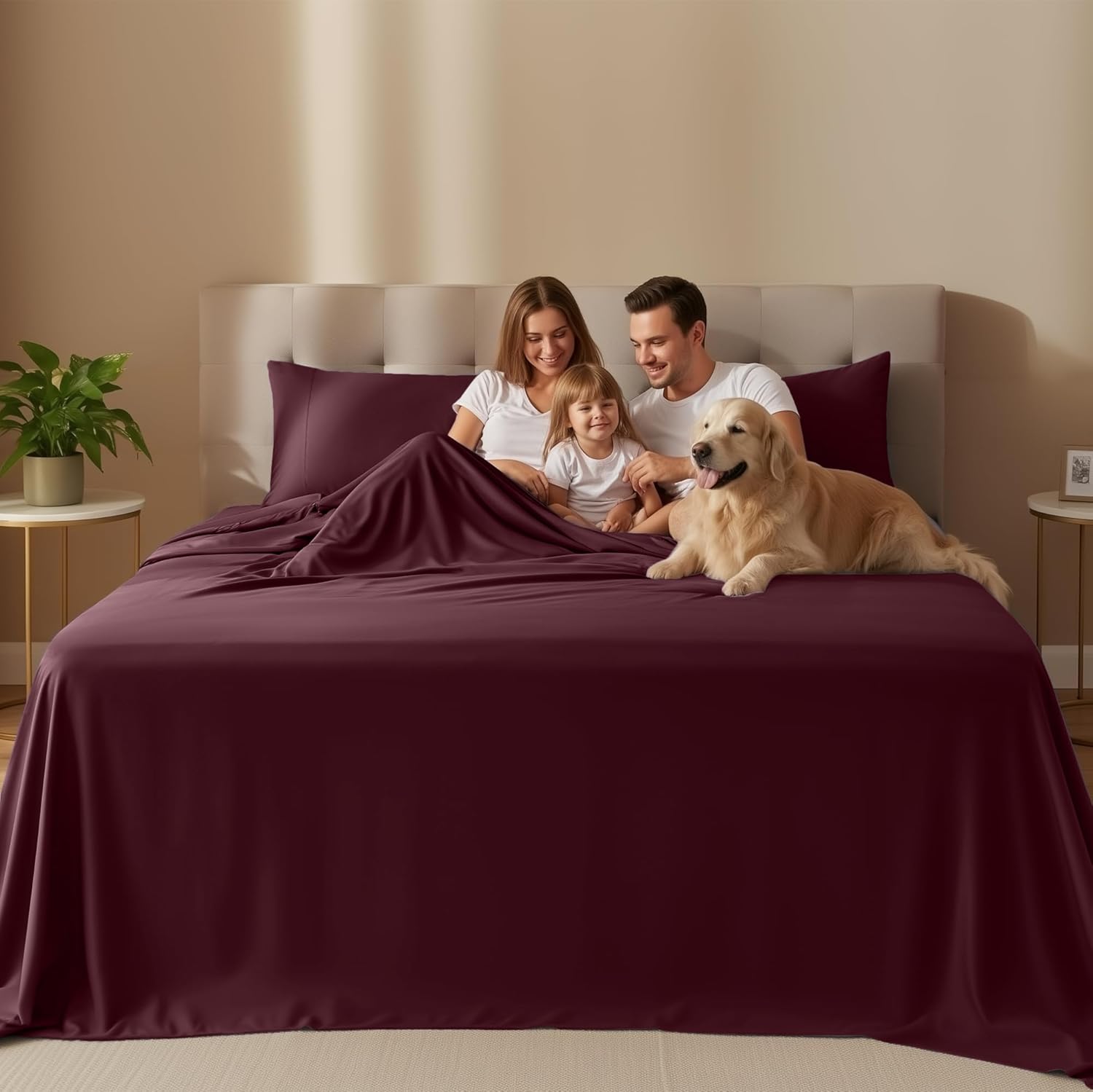 Utopia Bedding Twin XL Sheet Set - Soft & Breathable Microfiber, 3-Piece Set in Burgundy