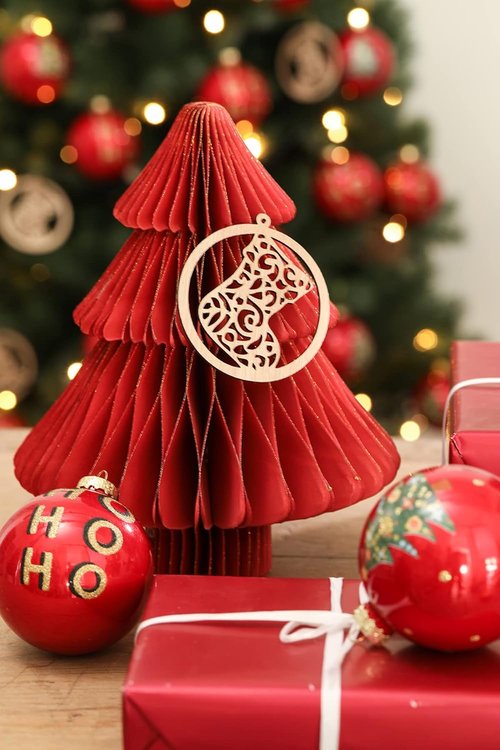 DN DECONATION Red Christmas Ball Ornaments - 3.15" Glass Ornaments for Festive Tree Decor