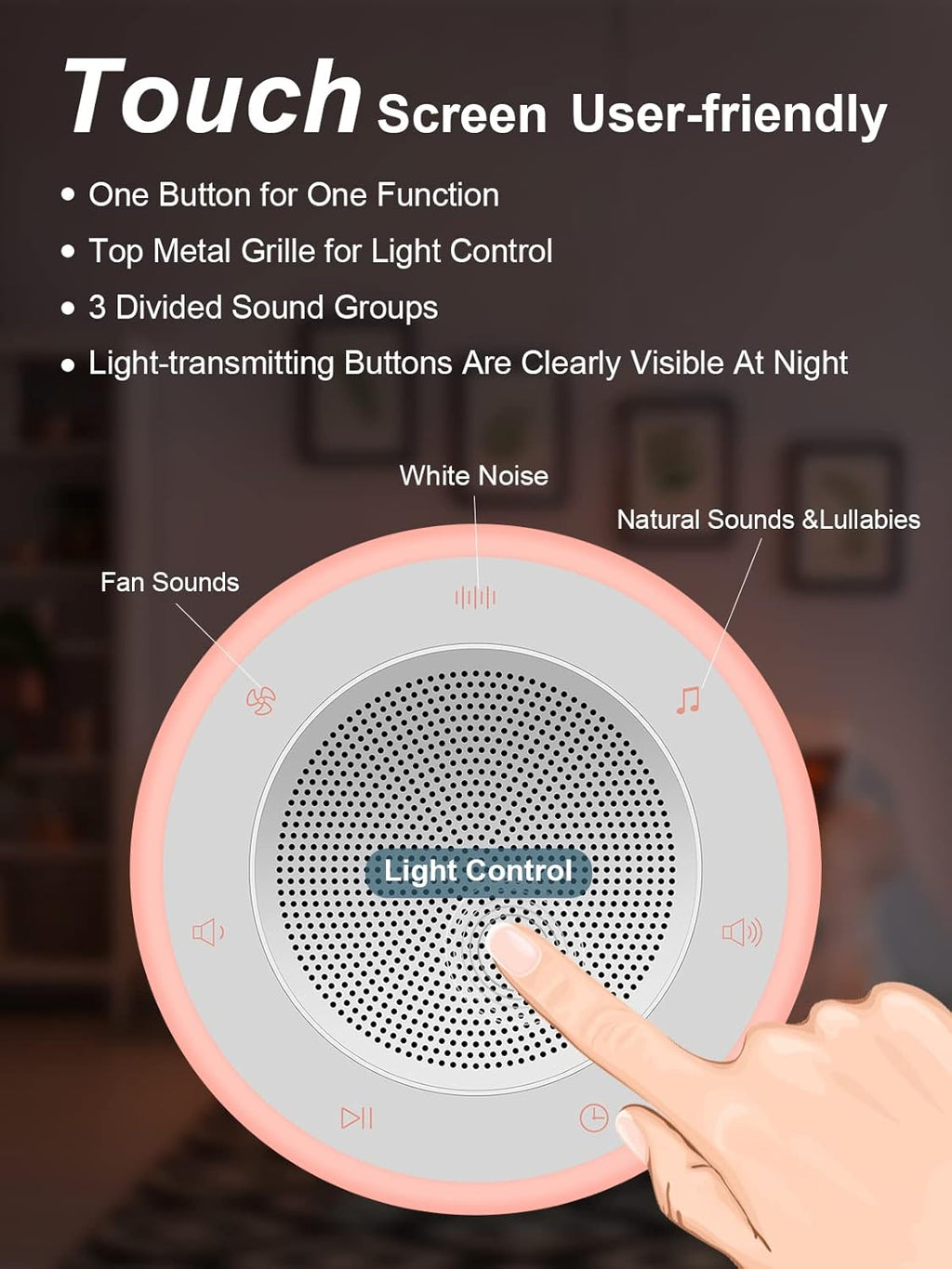Sound Machine - White Noise Machine for Baby with Night Light & 32 Sounds | 5 Timers & Memory Feature