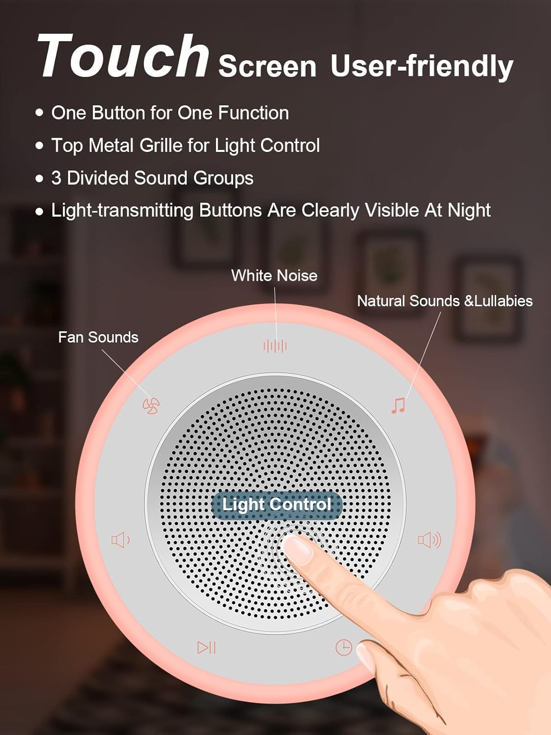 Sound Machine - White Noise Machine for Baby with Night Light & 32 Sounds | 5 Timers & Memory Feature