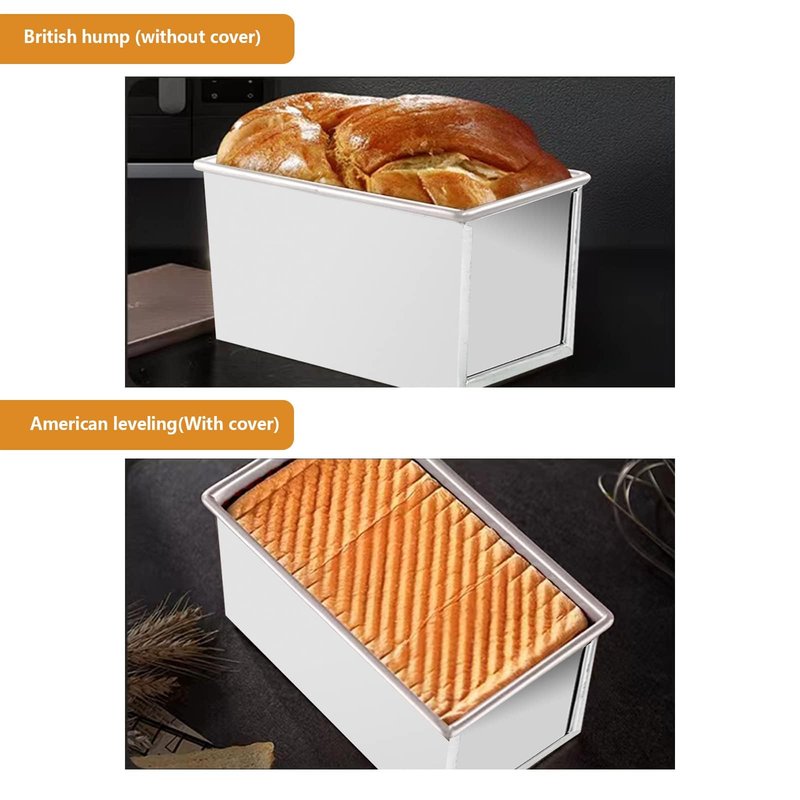 TA BEST Pullman Loaf Pan with Lid Aluminumed Steel Pullman Loaf Pan Commercial Grade Non Stick Bread Pan with Lid (13x4.3x4.8in)