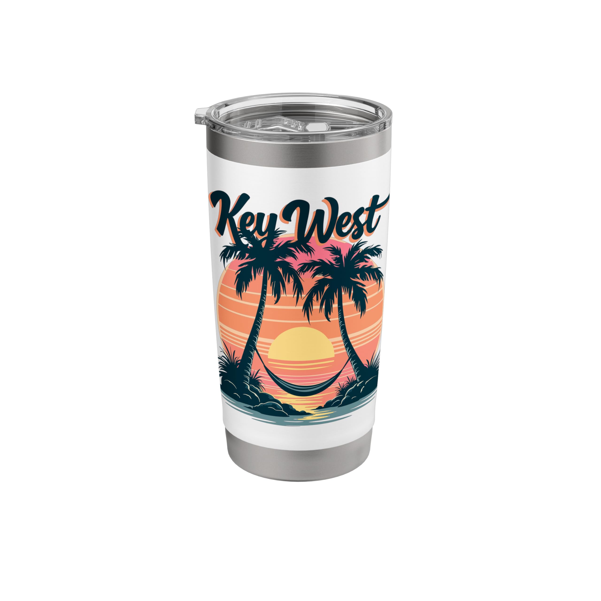 Vintage Key West Sunset Retro Key West Stainless Steel Insulated Tumbler