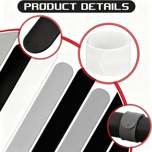 Charniol Wrapping Paper Roll Holder - 12-Piece Silicone Covered Metal Strips | Stabilize Gift Wraps (Black, White, Gray)