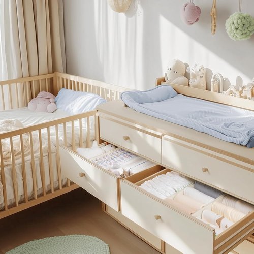 Criusia Drawer Organizer - 14 Pack Dresser Storage Bins for Baby Clothes & Underwear | Foldable Beige Dividers