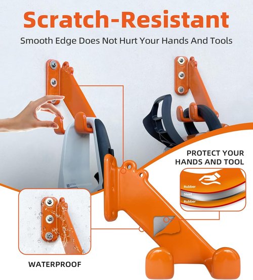 Chainsaw Hanger - Heavy Duty Wall Mount Holder for Garage Organization | 2 Pack Storage Solution