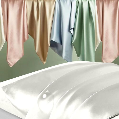 **Skiennix Mulberry Silk Pillowcase Set - Anti-Acne & Hair-Friendly | Queen Size, Ivory, 2 Pack**