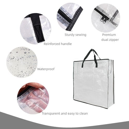 9 Pack Clear Storage Bags with Zipper and Handles, Blanket Bags For Closet Storage, Moving and Packing Supplies for College, Underbed Storage Organizer for Clothes Pillow Bedding Christmas Wreath
