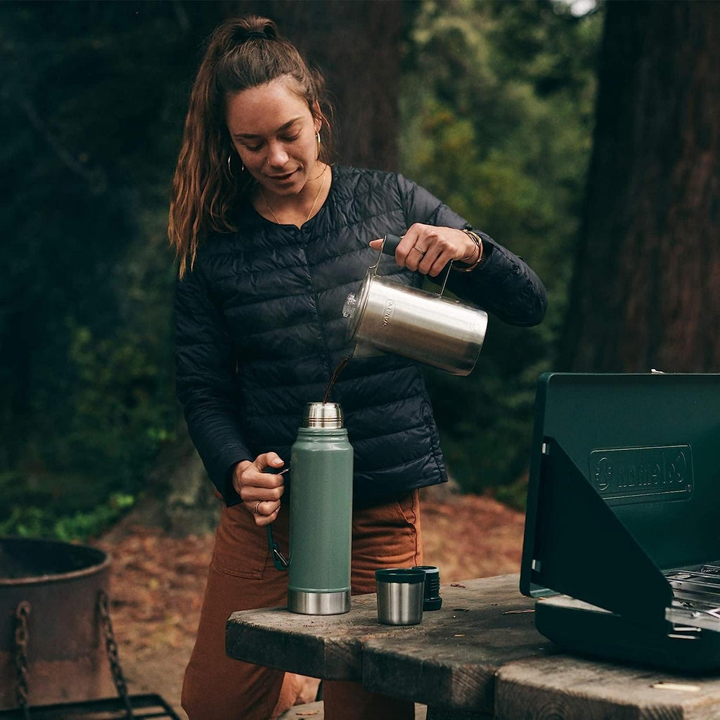 Stanley Heritage Classic Vacuum Bottle - 1.1 Qt Insulated Stainless Steel | Wide Mouth & Leakproof Cup Lid | Hammertone Green