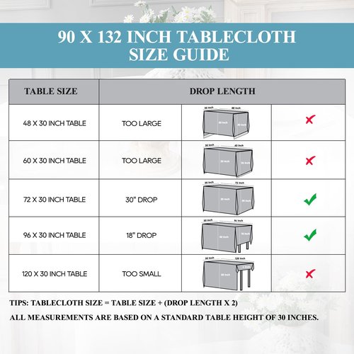 VidaFete 1 Pack Tablecloth 90 * 132inch Rectangle Table Cloth Polyester, Stain Wrinkle Resistant Polyester Dining Table Cover for Kitchen Dinning Party Wedding Tabletop Buffet Decoration(Black)