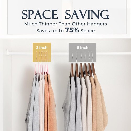 HOUSE DAY Pink Velvet Hangers - Premium Non-Slip Felt Clothes Hangers | 360° Swivel Rose Gold Hook, Space-Saving Design