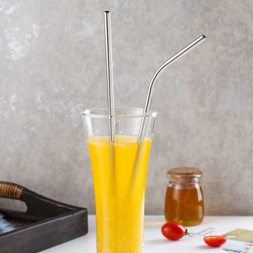 Sunwinc Reusable Metal Straws 100 Pieces, 8.5" Stainless Steel for 20oz 30oz Tumbler Yeti Cup, Drinking in Bulk for Wholesale (100pcs All Straight -8.5" Silver)