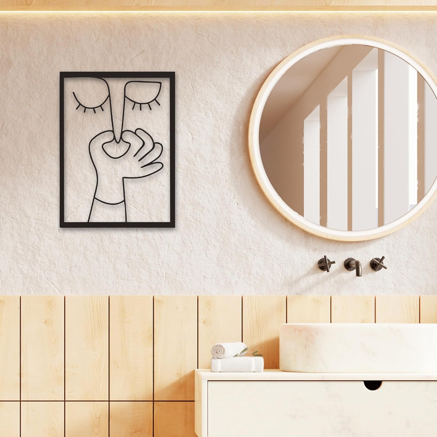 Xedatric Bathroom Wall Art - Funny Metal Decor for Restroom | Rust-Resistant 13.8x10.2 Inch